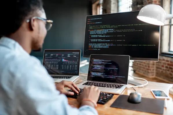 Développeur travaillant sur un projet web