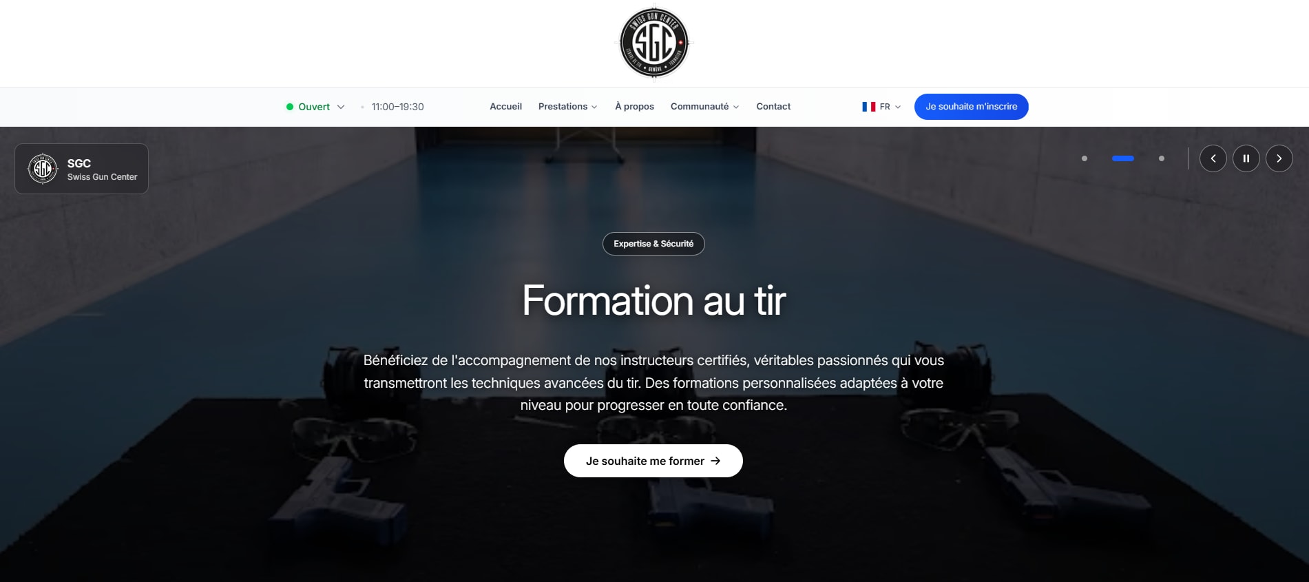 Aperçu du projet Swiss Gun Center réalisé par Helveit