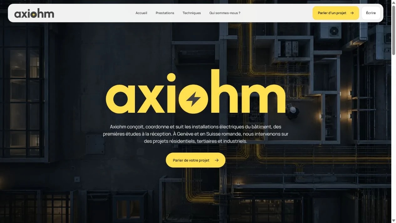 Interface du projet Axiohm conçu par Helveit
